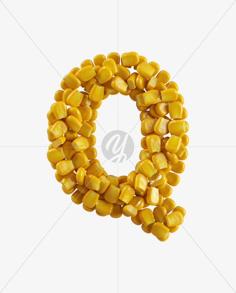 Letter Q from Corn Font on Yellow Images Creative Fonts - S38770