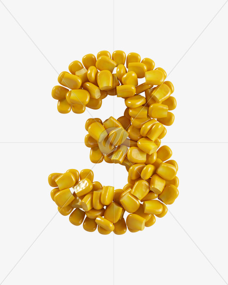 3 from Corn Font on Yellow Images Creative Fonts - S38782