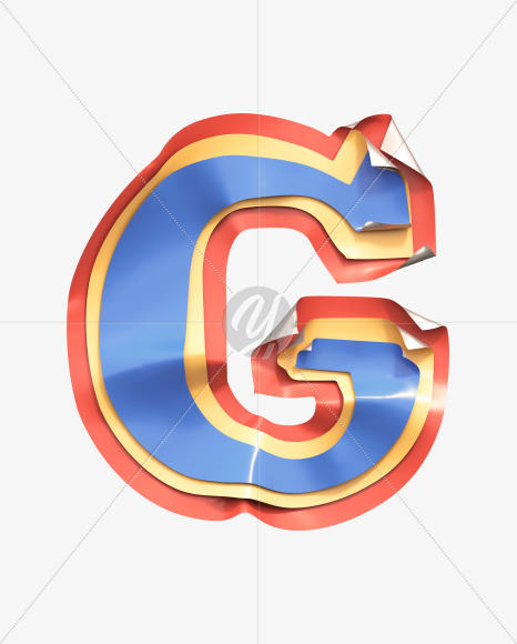 Letter G from Sticker Font on Yellow Images Creative Fonts - S38807