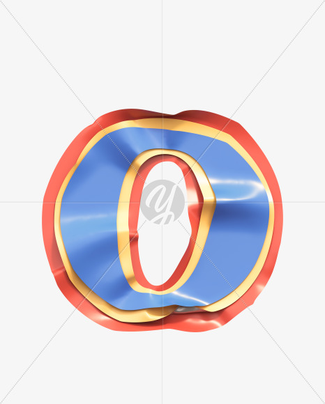 Letter O from Sticker Font on Yellow Images Creative Fonts - S38815