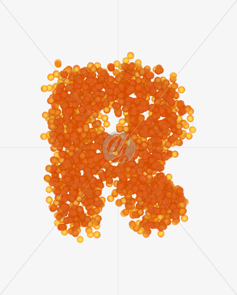 Letter R from Red Caviar on Yellow Images Creative Fonts - S38863