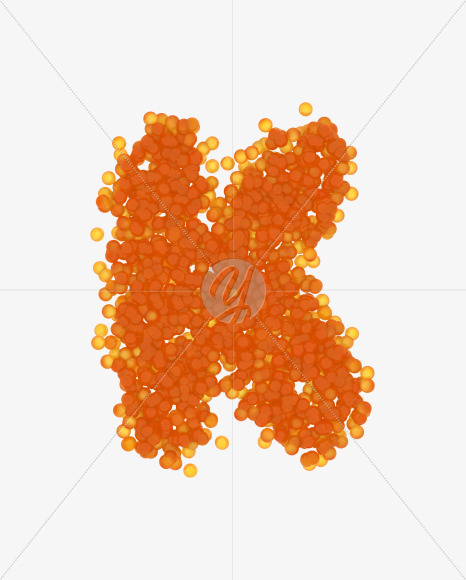 Letter K from Red Caviar on Yellow Images Creative Fonts - S38856