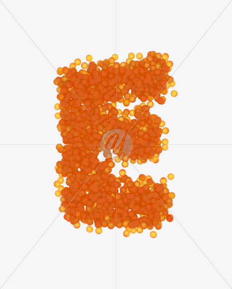 Letter E from Red Caviar on Yellow Images Creative Fonts - S38850