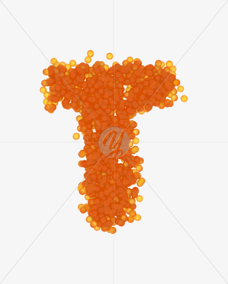 Letter T from Red Caviar on Yellow Images Creative Fonts - S38865