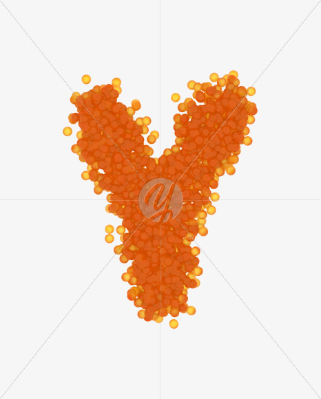 Letter Y from Red Caviar on Yellow Images Creative Fonts - S38870