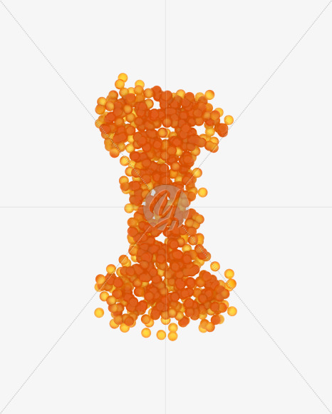 Letter I from Red Caviar on Yellow Images Creative Fonts - S38854