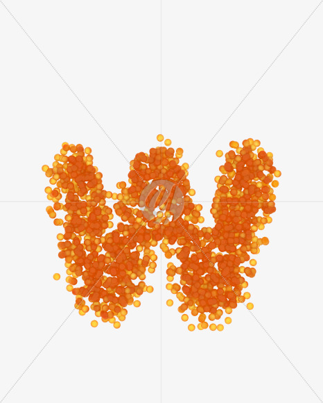 Letter W from Red Caviar on Yellow Images Creative Fonts - S38868