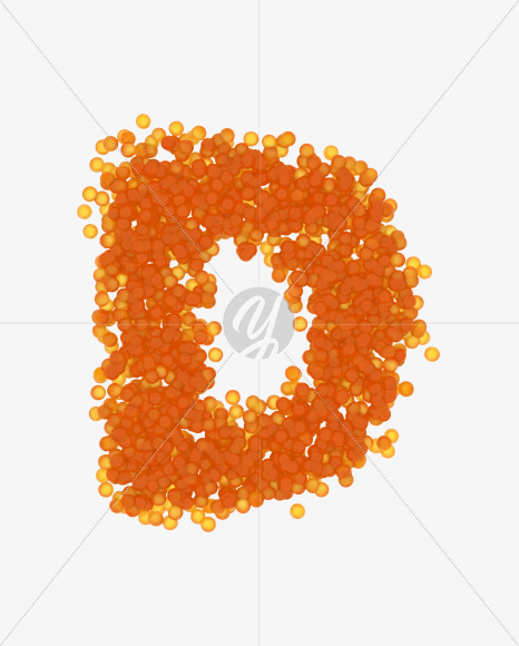 Letter D from Red Caviar on Yellow Images Creative Fonts - S38849