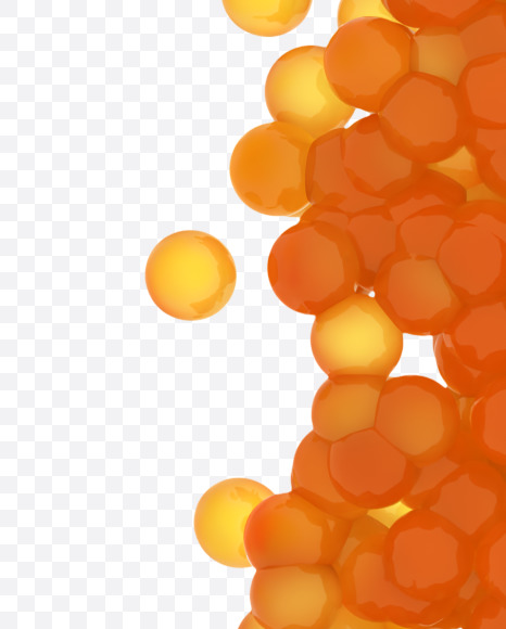 Letter U from Red Caviar on Yellow Images Creative Fonts - S38866