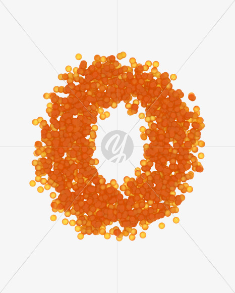 Letter O from Red Caviar on Yellow Images Creative Fonts - S38860