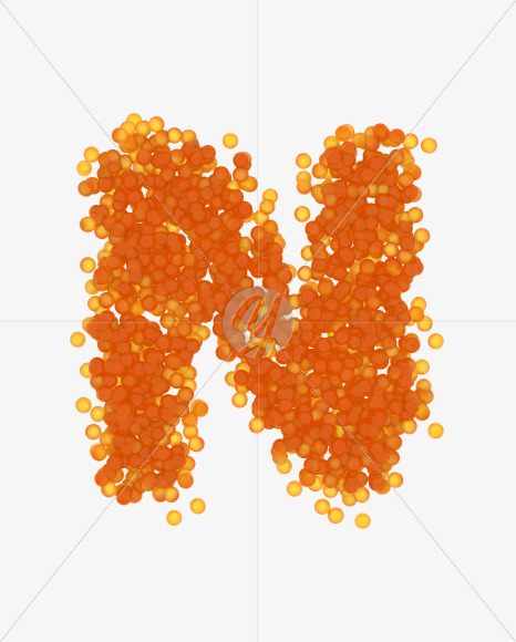 Letter N from Red Caviar on Yellow Images Creative Fonts - S38859