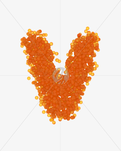 Letter V from Red Caviar on Yellow Images Creative Fonts - S38867