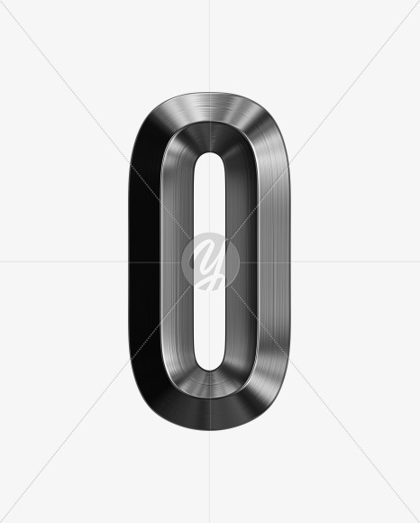 Letter O from Metal shine Font on Yellow Images Creative Fonts - S38985