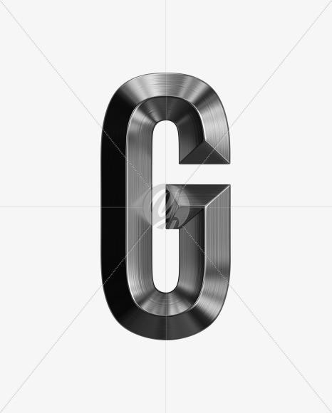 Letter G from Metal shine Font on Yellow Images Creative Fonts - S38977