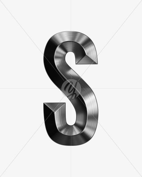 Letter S from Metal shine Font on Yellow Images Creative Fonts - S38989