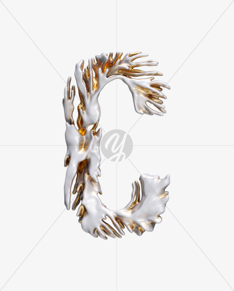 Letter C from Modern Coral Font on Yellow Images Creative Fonts - S39222