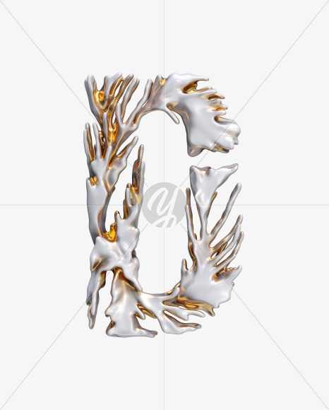 Letter D from Modern Coral Font on Yellow Images Creative Fonts - S39223