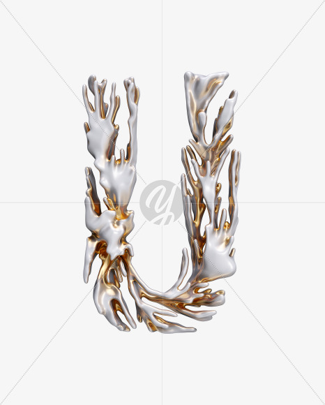 Letter U from Modern Coral Font on Yellow Images Creative Fonts - S39240