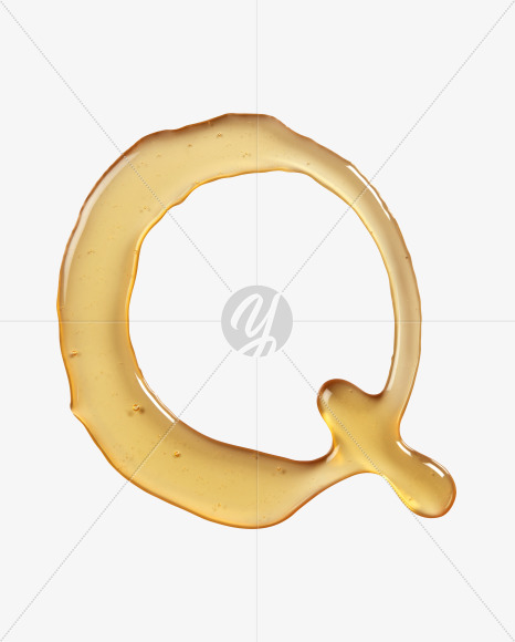 Letter Q from Sweet Honey Font on Yellow Images Creative Fonts - S39374