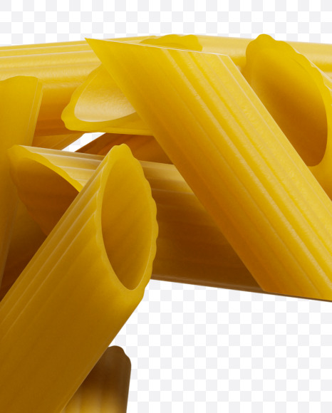 Letter P from Penne pasta Font on Yellow Images Creative Fonts - S39418