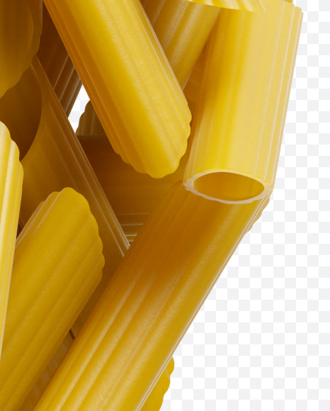 Letter U from Penne pasta Font on Yellow Images Creative Fonts - S39423