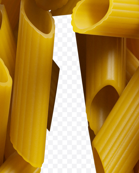 Letter W from Penne pasta Font on Yellow Images Creative Fonts - S39425