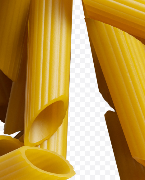 Letter M from Penne pasta Font on Yellow Images Creative Fonts - S39415