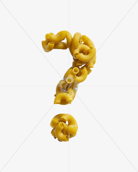 ? from Macaroni pasta Font on Yellow Images Creative Fonts - S39486