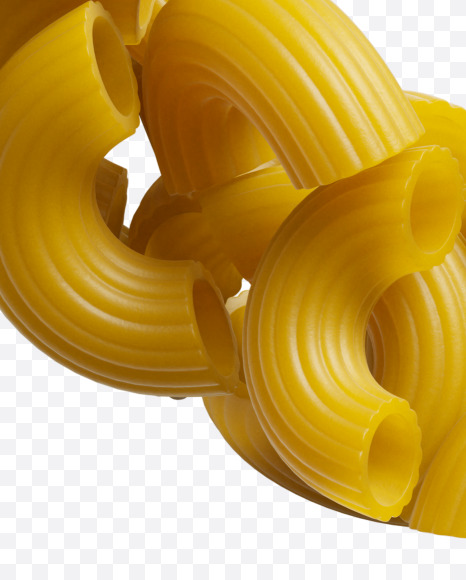 Letter O from Macaroni pasta Font on Yellow Images Creative Fonts - S39463