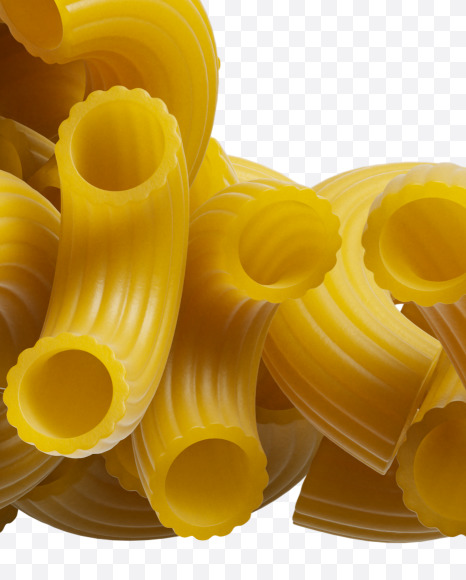 Letter D from Macaroni pasta Font on Yellow Images Creative Fonts - S39452