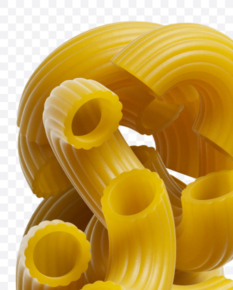 Letter U from Macaroni pasta Font on Yellow Images Creative Fonts - S39469