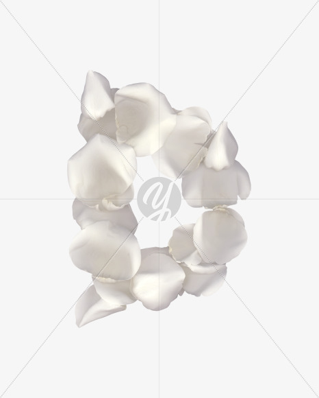 Letter D from White Rose Font on Yellow Images Creative Fonts - S39498