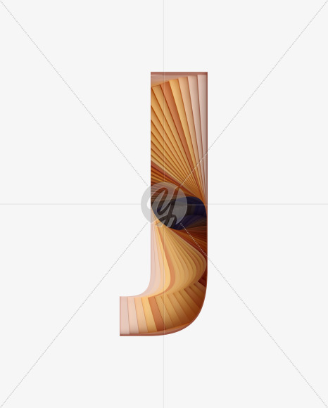 Letter J from Paper Craft Font on Yellow Images Creative Fonts - S39544