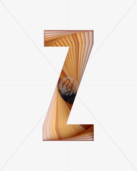 Letter Z from Paper Craft Font on Yellow Images Creative Fonts - S39560