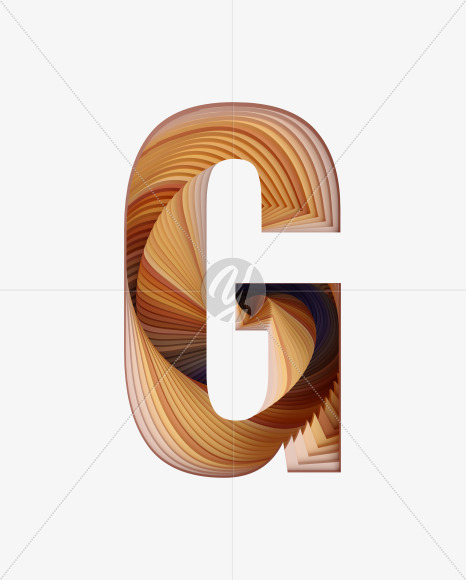 Letter G from Paper Craft Font on Yellow Images Creative Fonts - S39541