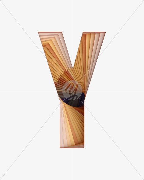 Letter Y from Paper Craft Font on Yellow Images Creative Fonts - S39559