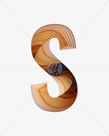 Letter S from Paper Craft Font on Yellow Images Creative Fonts - S39553