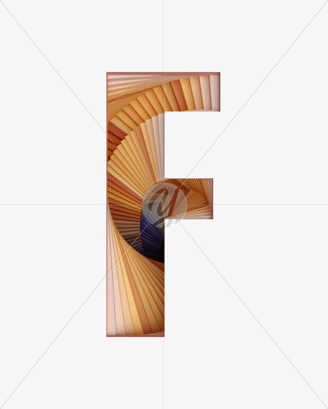 Letter F from Paper Craft Font on Yellow Images Creative Fonts - S39540