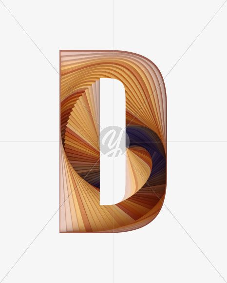 Letter D from Paper Craft Font on Yellow Images Creative Fonts - S39538