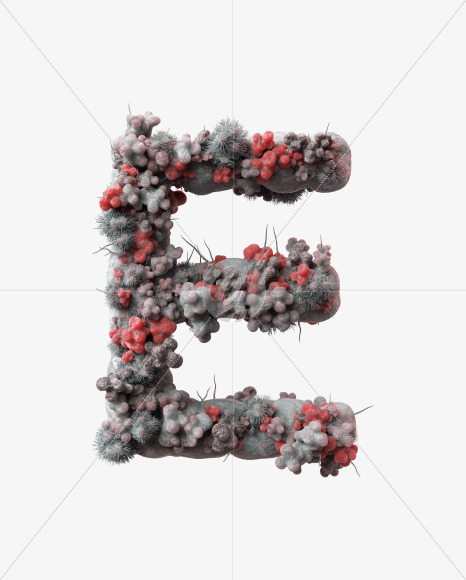 Letter E from Illness Font on Yellow Images Creative Fonts - S39586