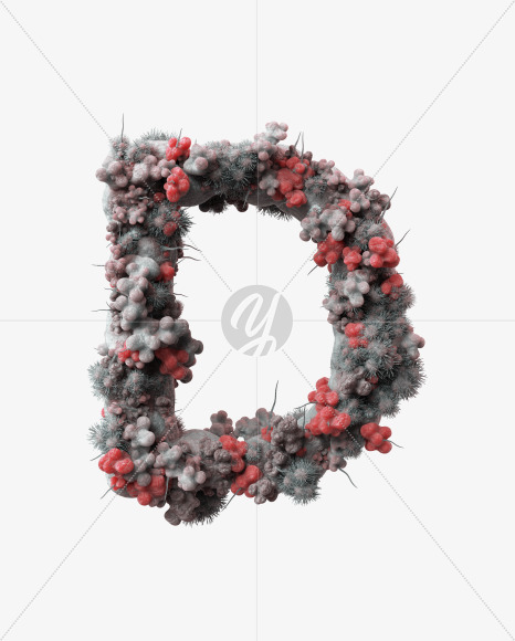 Letter D from Illness Font on Yellow Images Creative Fonts - S39585