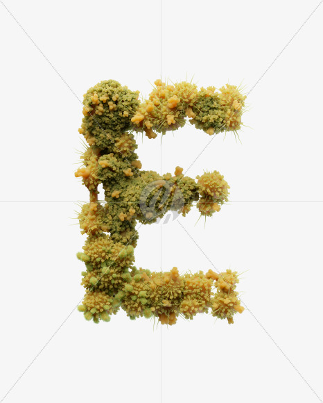 Letter E from Flu Font on Yellow Images Creative Fonts - S39720