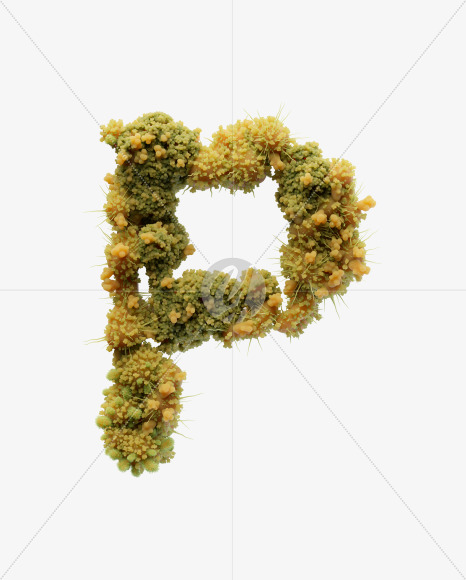 Letter P from Flu Font on Yellow Images Creative Fonts - S39731