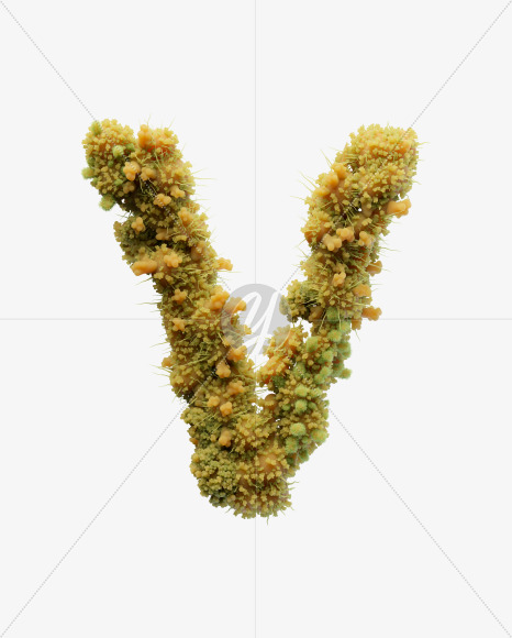 Letter V from Flu Font on Yellow Images Creative Fonts - S39737