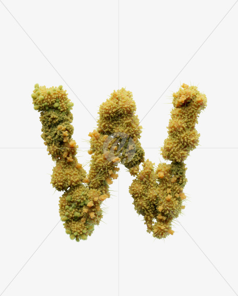 Letter W from Flu Font on Yellow Images Creative Fonts - S39738