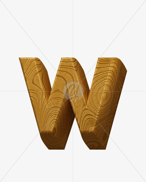 Letter W from Wooden Toy Font on Yellow Images Creative Fonts - S39785