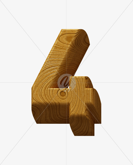 4 from Wooden Toy Font on Yellow Images Creative Fonts - S39792