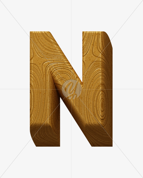 Letter N from Wooden Toy Font on Yellow Images Creative Fonts - S39776