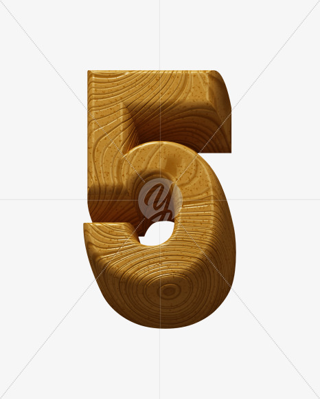 5 from Wooden Toy Font on Yellow Images Creative Fonts - S39793