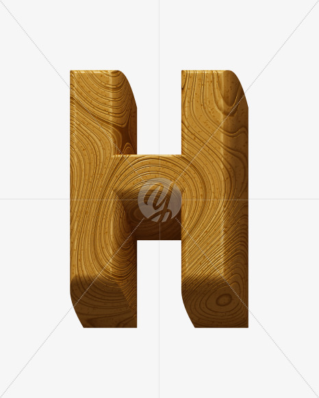 Letter H from Wooden Toy Font on Yellow Images Creative Fonts - S39770